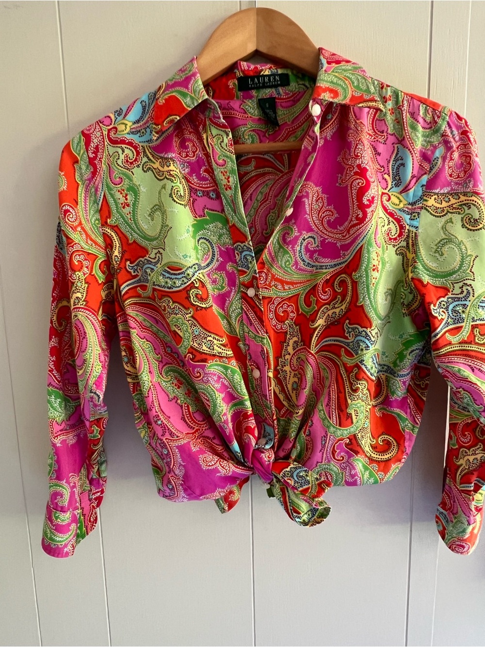 Lauren Ralph Lauren Bright Paisley Button-Front Shirt - Picture 4 of 4